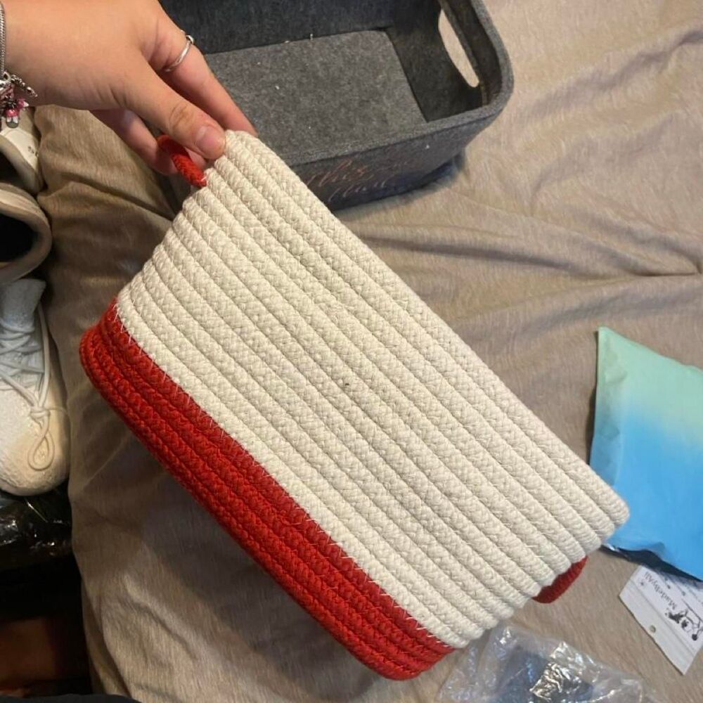 Red/Cream Rope Basket